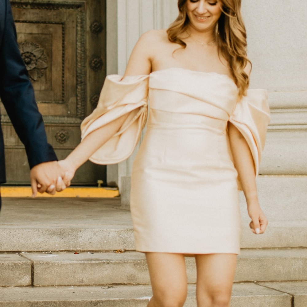 Solace London Cream Off-Shoulder Mini Dress - Picture 5 of 8